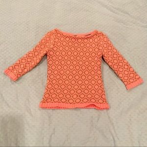 [SOLD] Coral and gold Anthropologie sweater